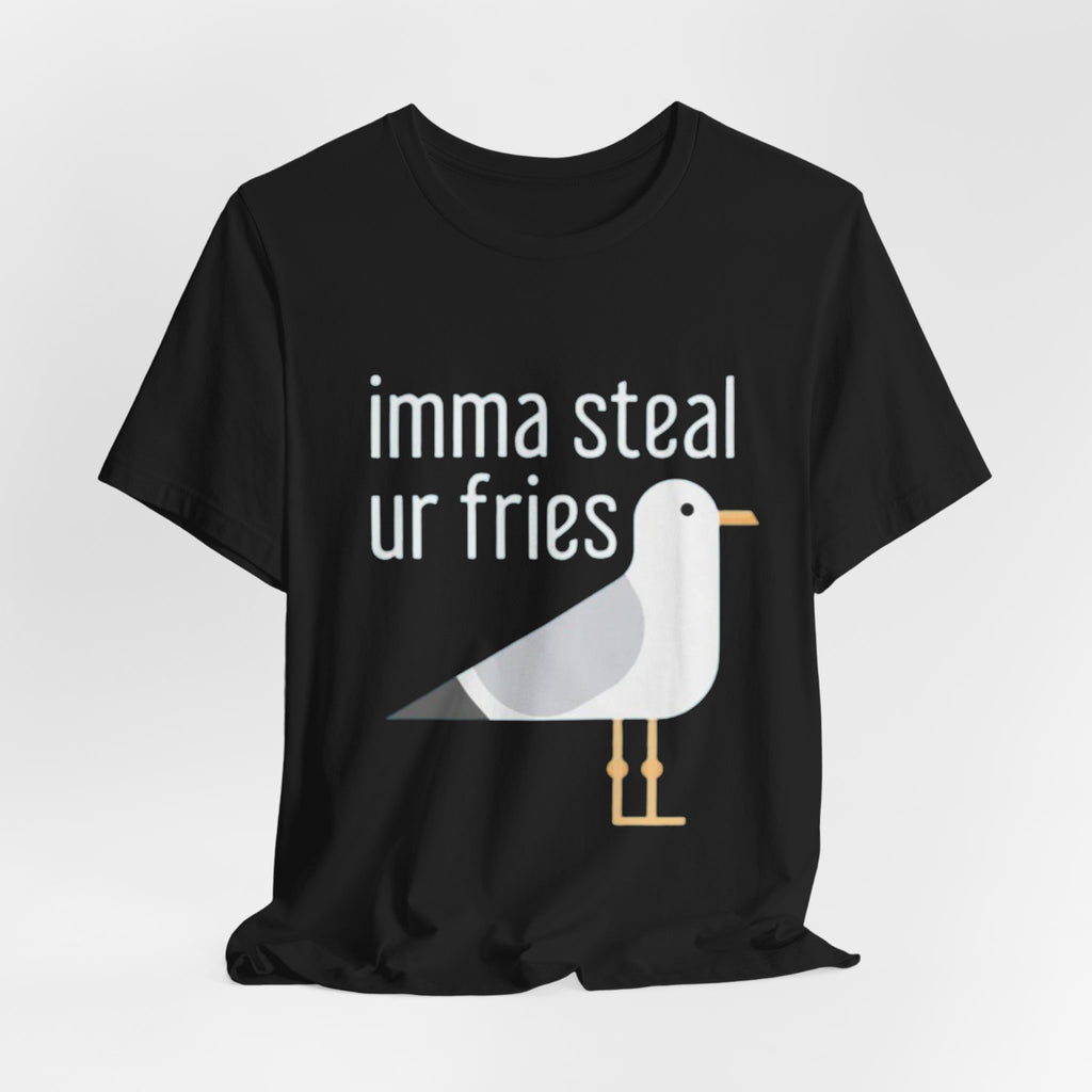 Funny Seagull Tee | Imma Steal Ur Fries | Casual T-Shirt, Gift for Food Lovers, Beachwear, Summer Outing, Humorous Apparel