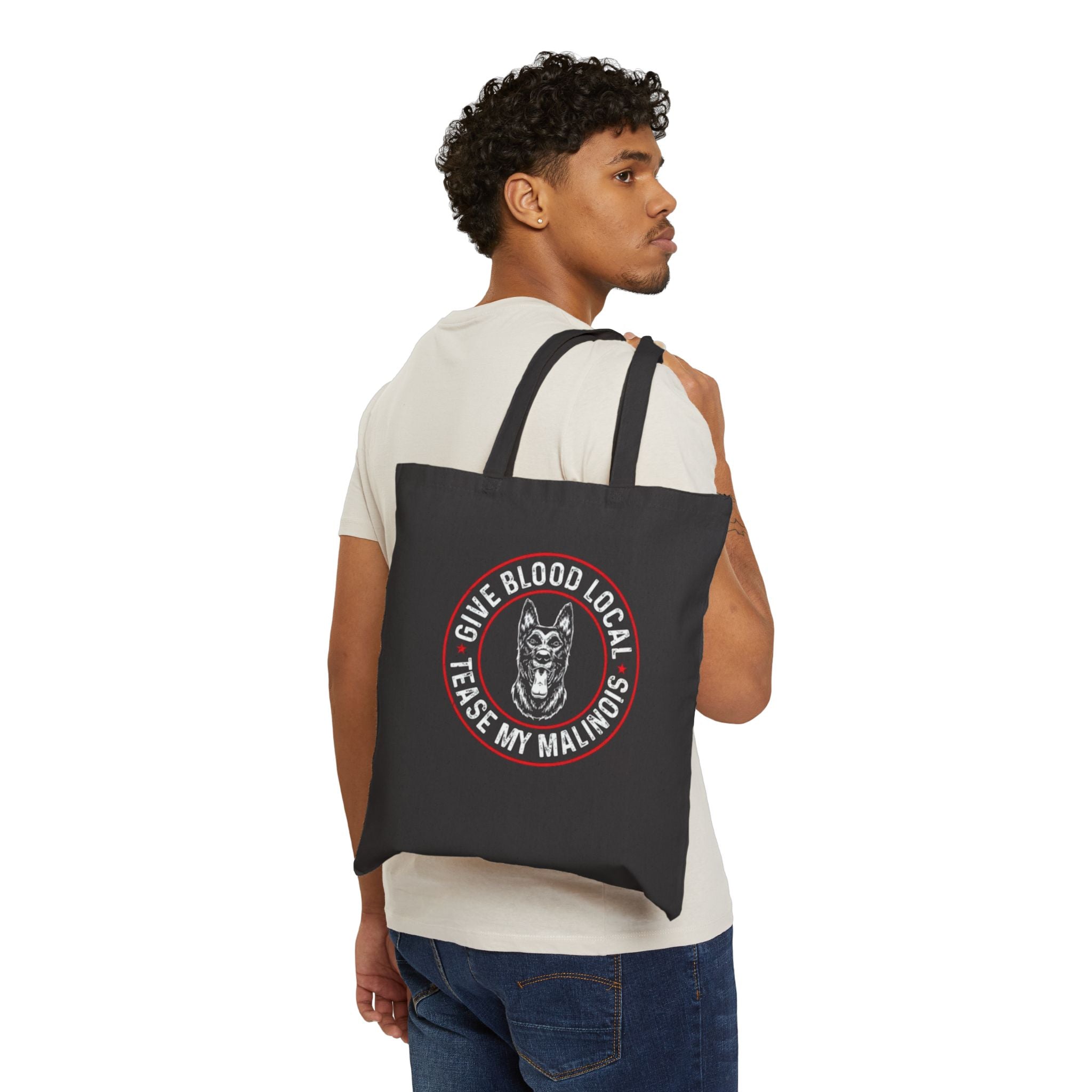 Give blood,  tease my dog, Cotton Canvas Tote Bag