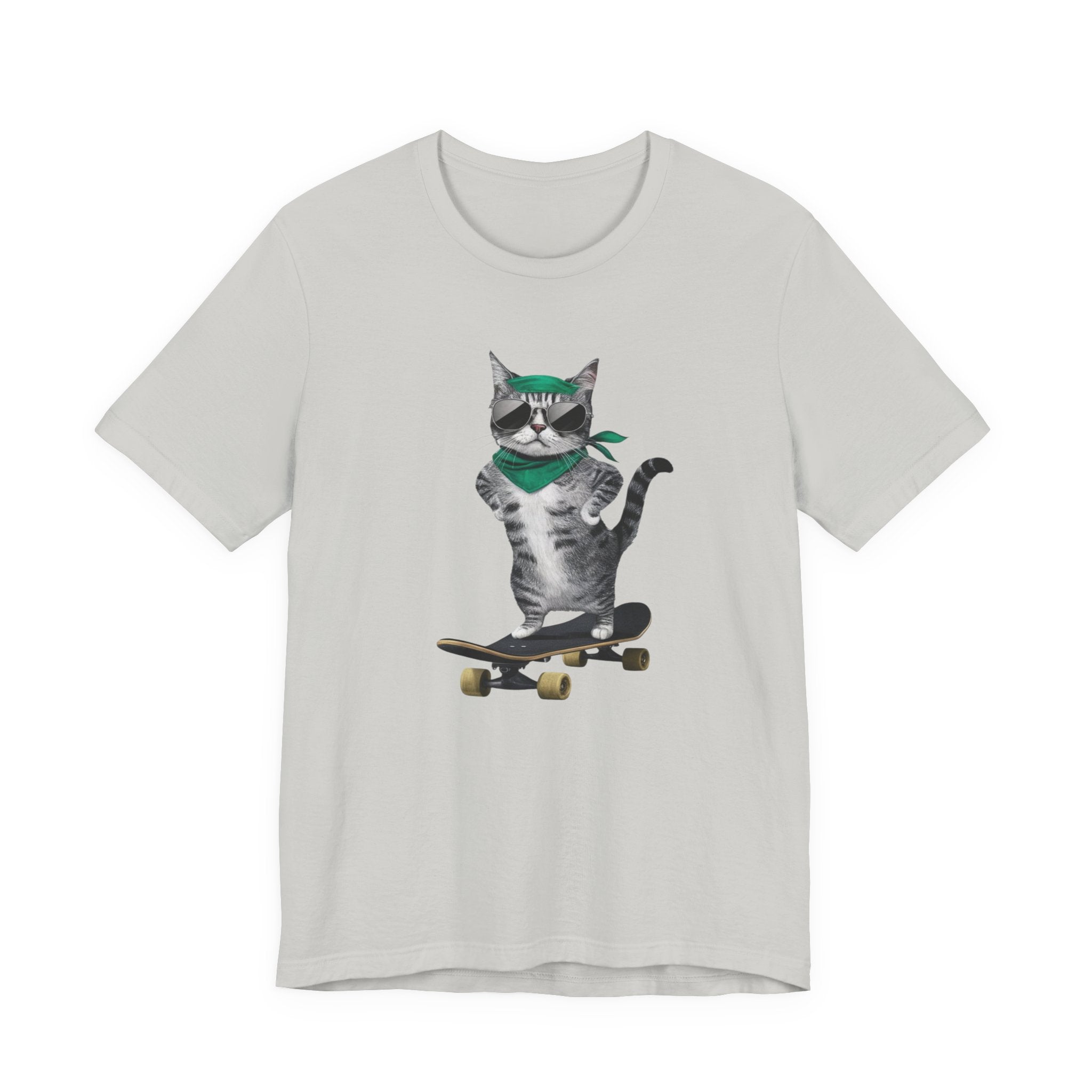 Skateboarding Cat Tee | Cool Cat on Skateboard Shirt