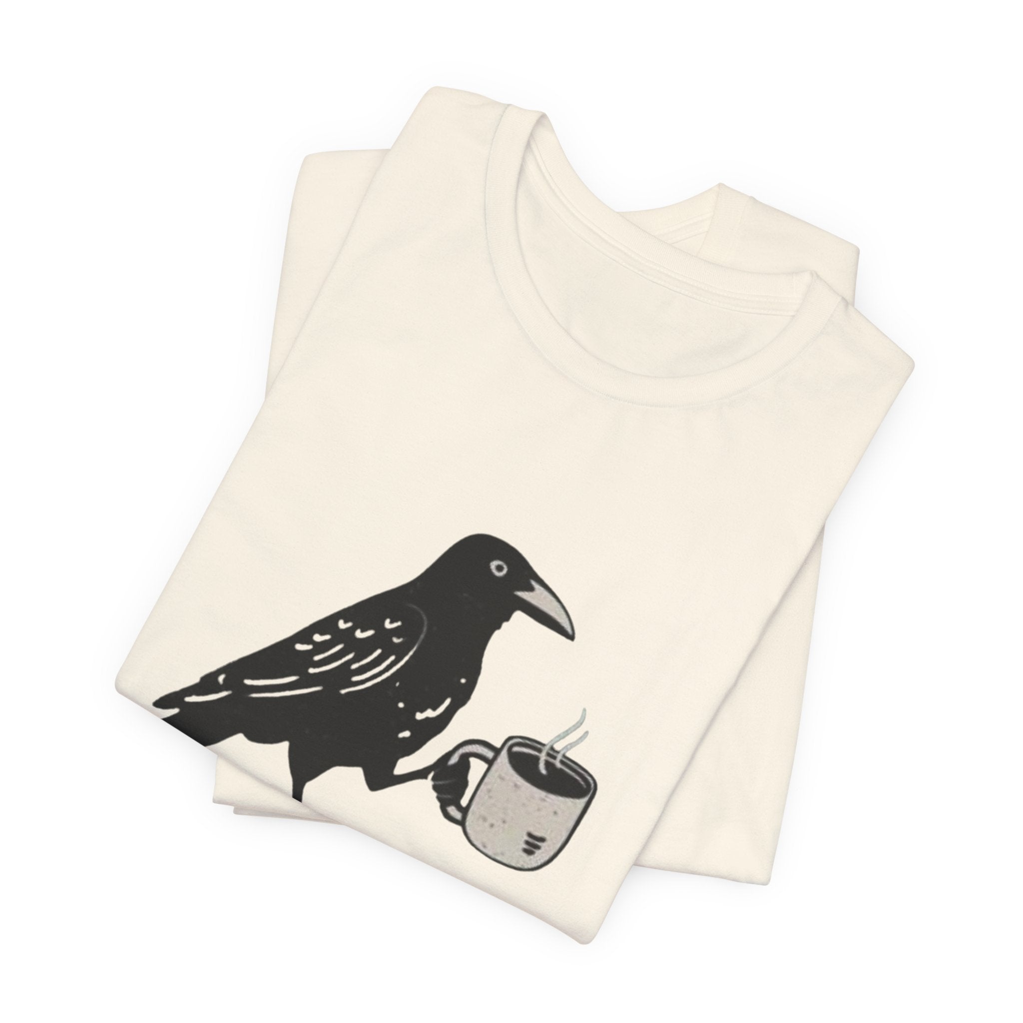 Crow Lover Unisex T-Shirt, Edgar Allen Poe Tee, Coffee Shirt, Bird Watching Top, Gothic Clothing