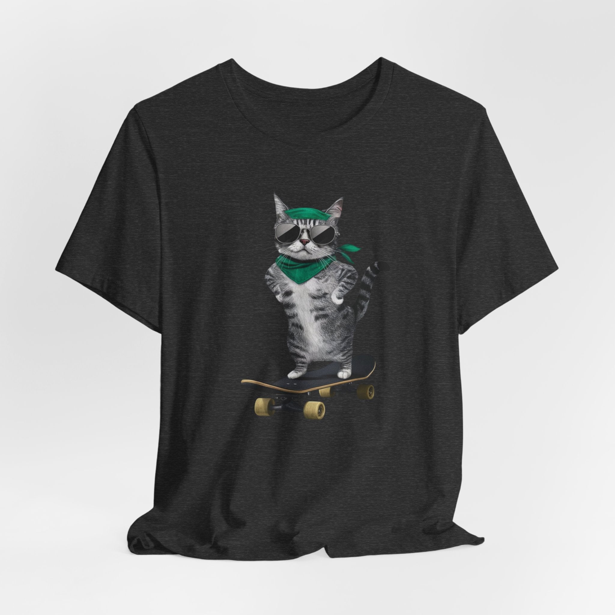 Skateboarding Cat Tee | Cool Cat on Skateboard Shirt