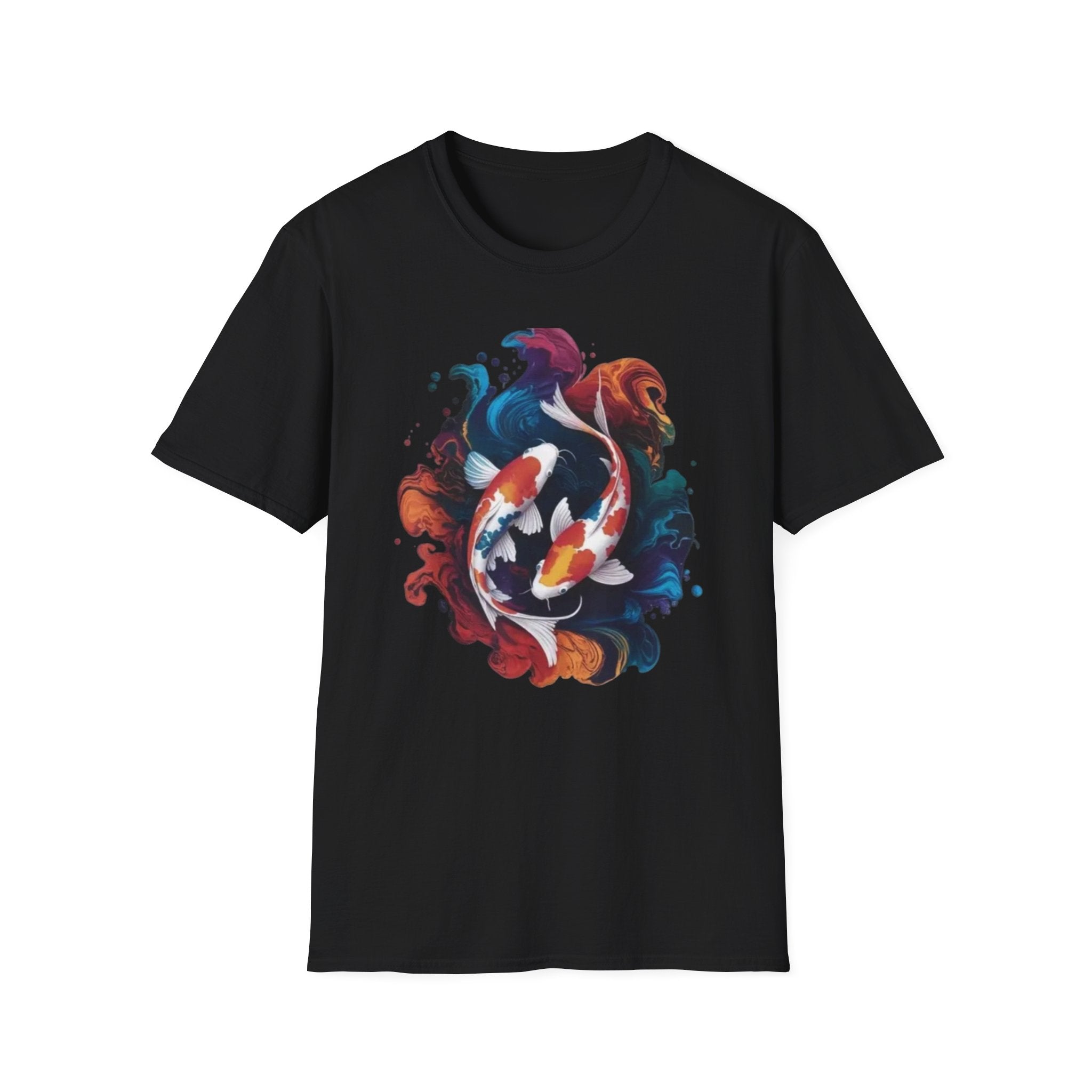 Koi Fish Watercolor T-Shirt — Vibrant Zen Aquarium Graphic Tee