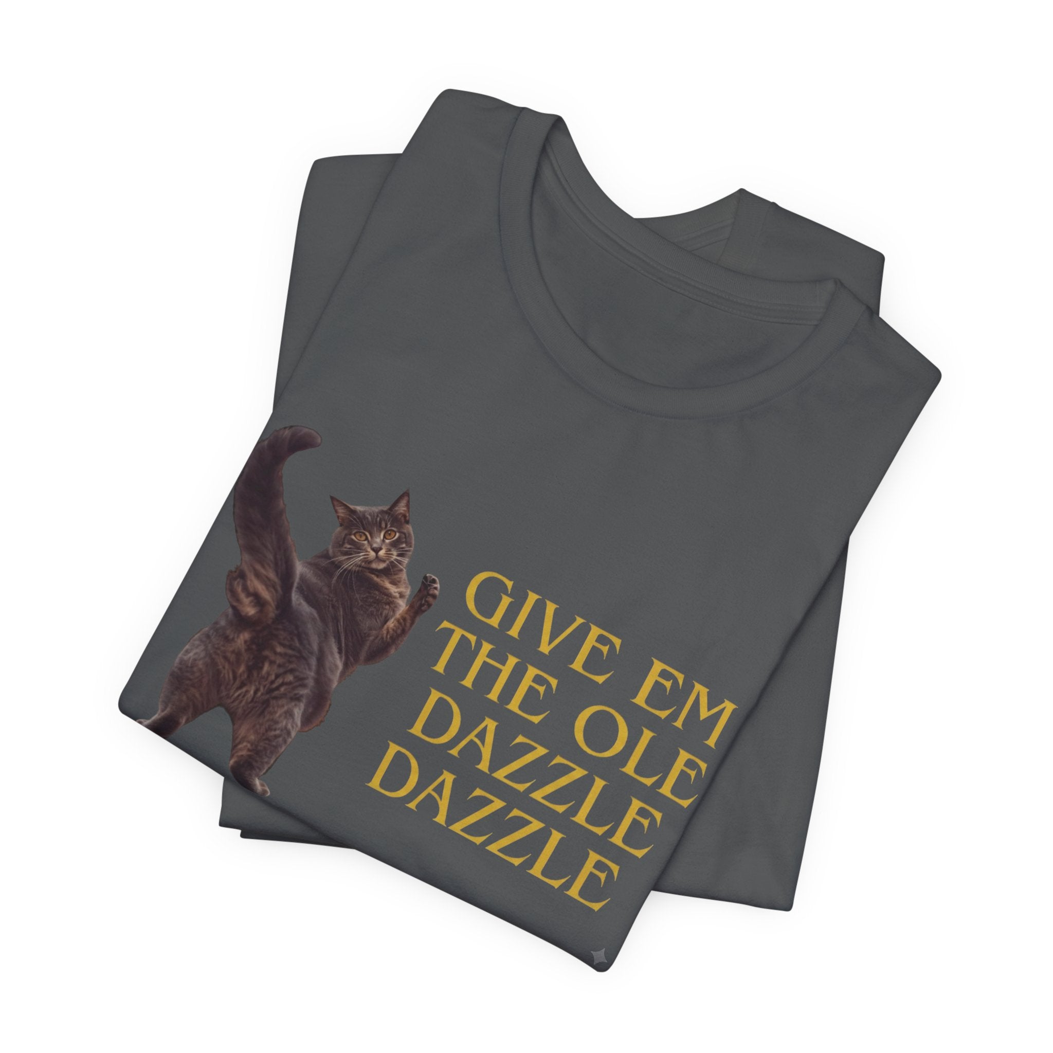 Give 'Em the Ole Dazzle Dazzle Cat T-Shirt | Retro Cat Illustration