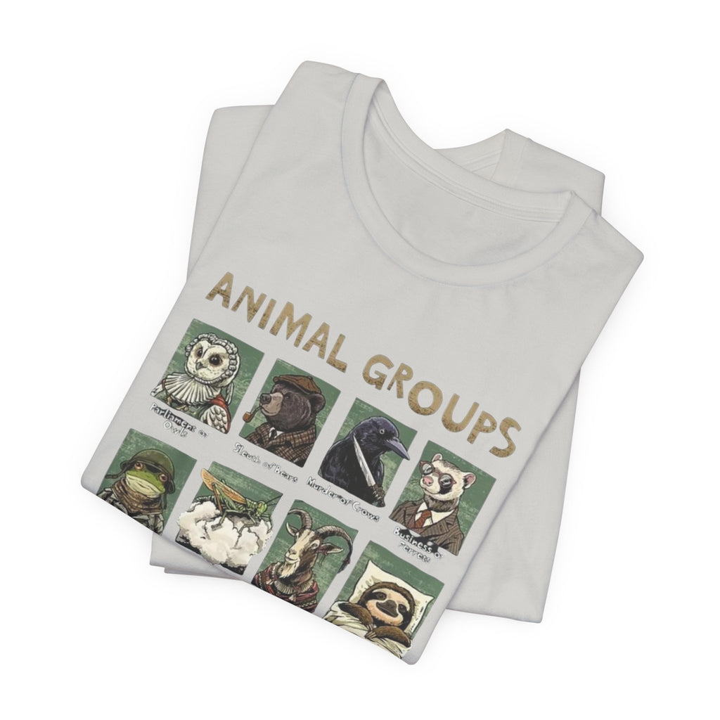 Animal Groups tee | Vintage animal illustrations grid