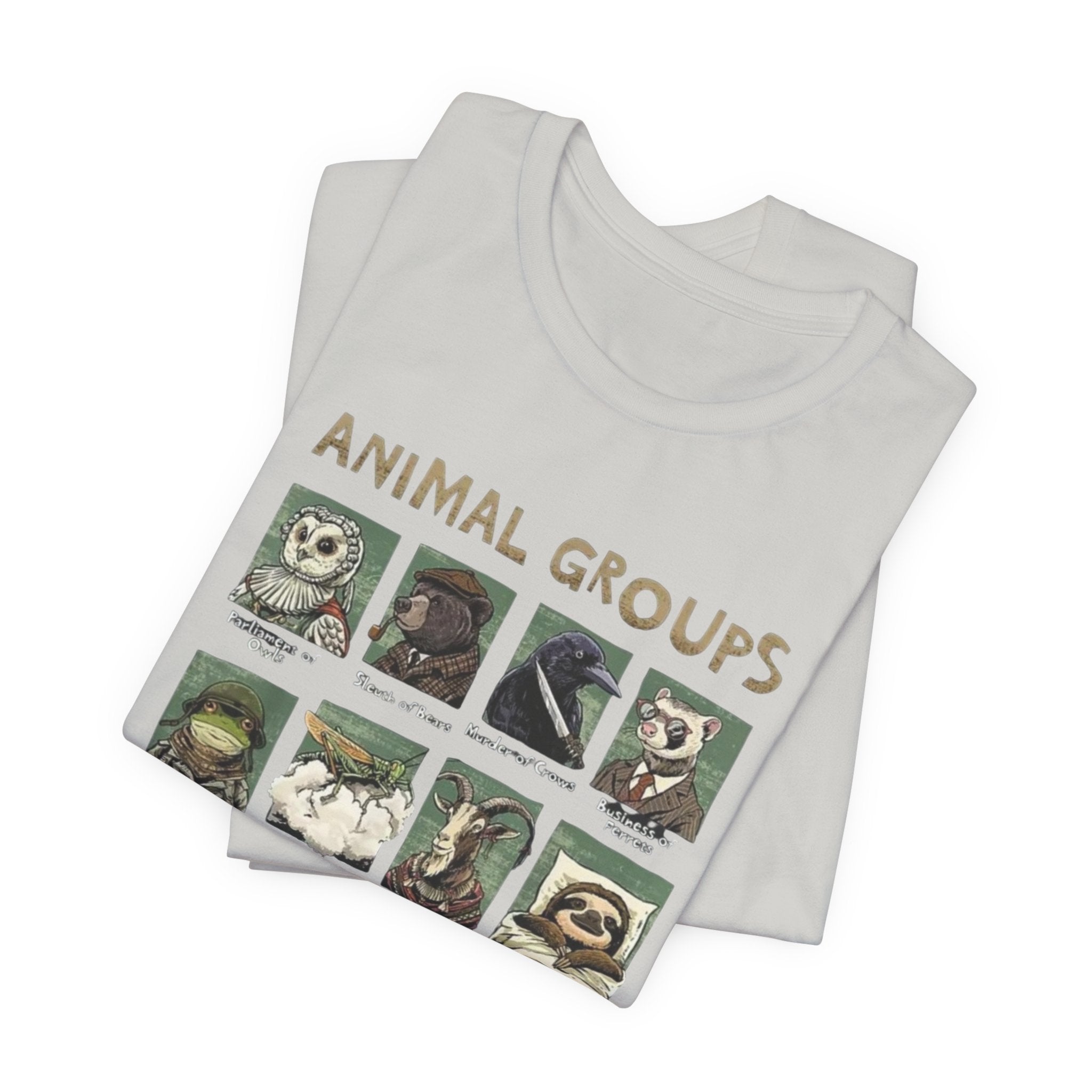 Animal Groups tee | Vintage animal illustrations grid