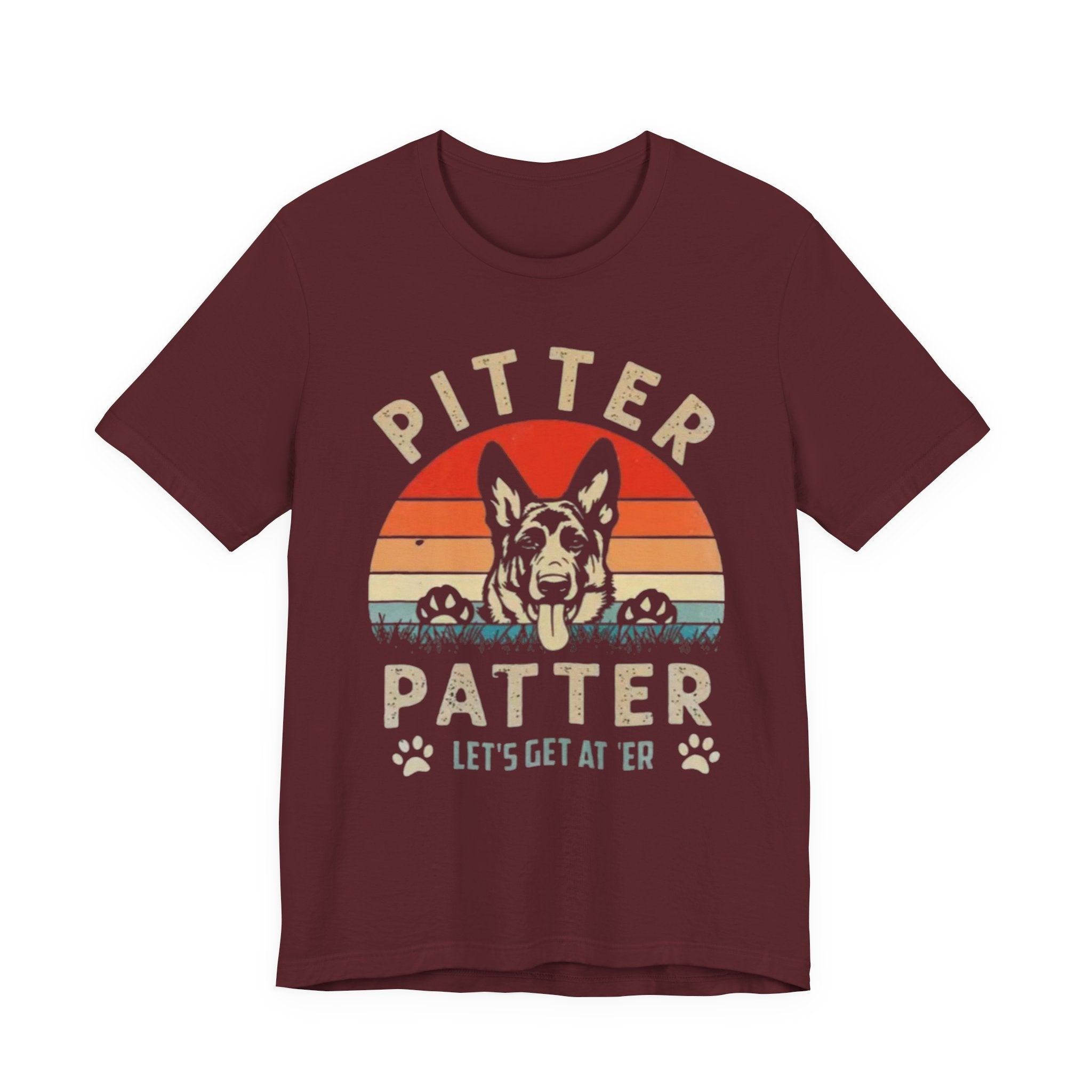Pitter Patter German Shepherd Tee — 'Let's Get at 'Er' Retro Dog T-Shirt
