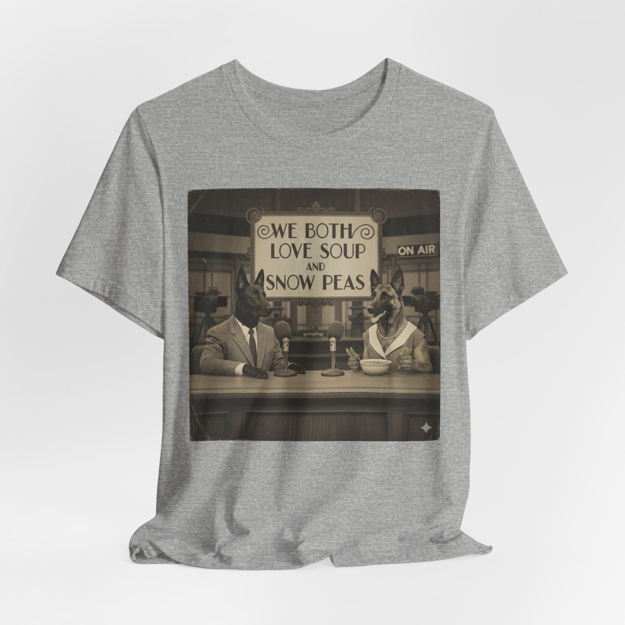 Best In Show quote tee, Vintage Radio Hosts 'We Both Love Soup and Snow Peas' T-Shirt