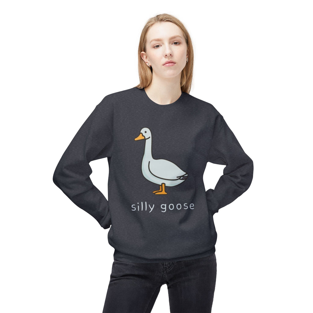Silly Goose Illustration Sweatshirt | Cute Duck Cartoon Crewneck