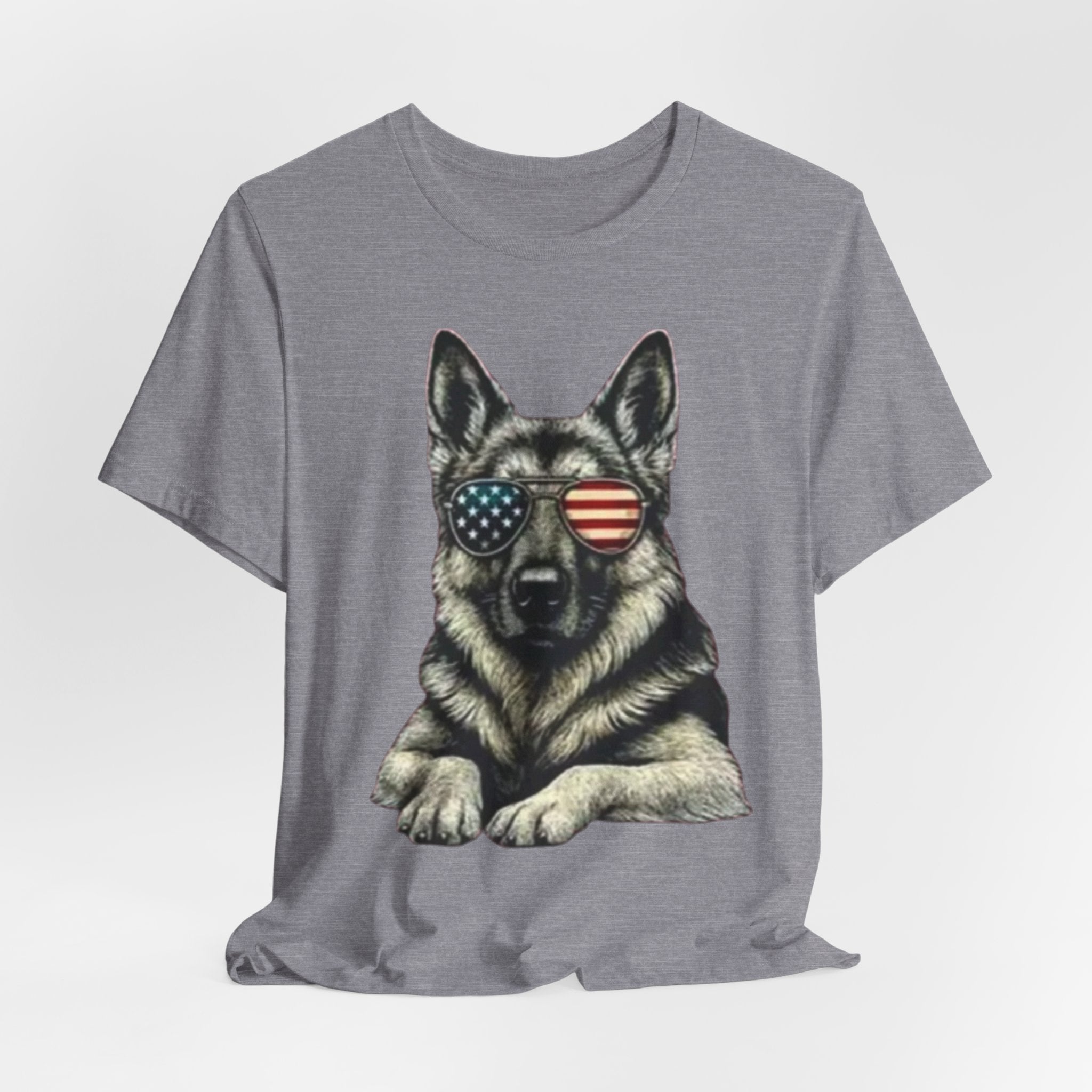 German Shepherd, American Flag Sunglasses German Shepherd T-Shirt