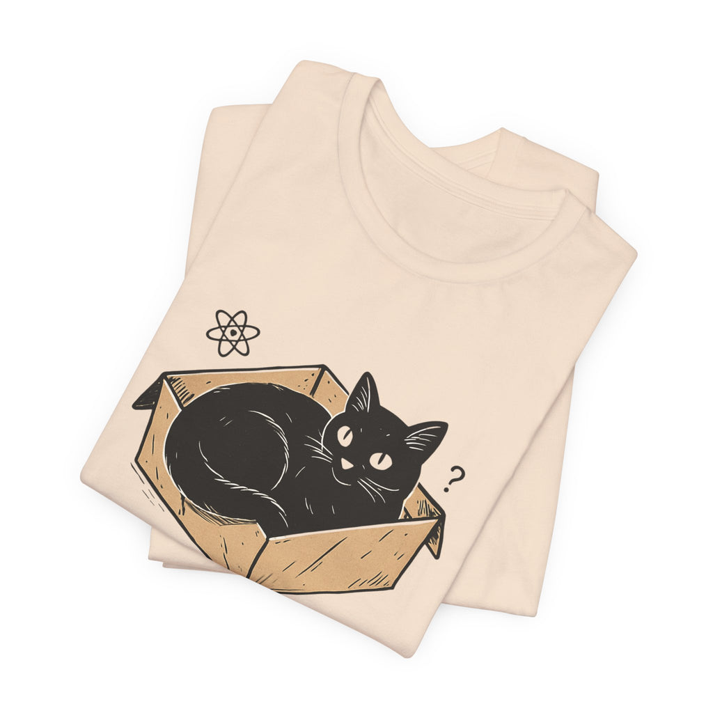 Schrödinger's Cat in Box Tee | Wanted Alive Cat Illustration