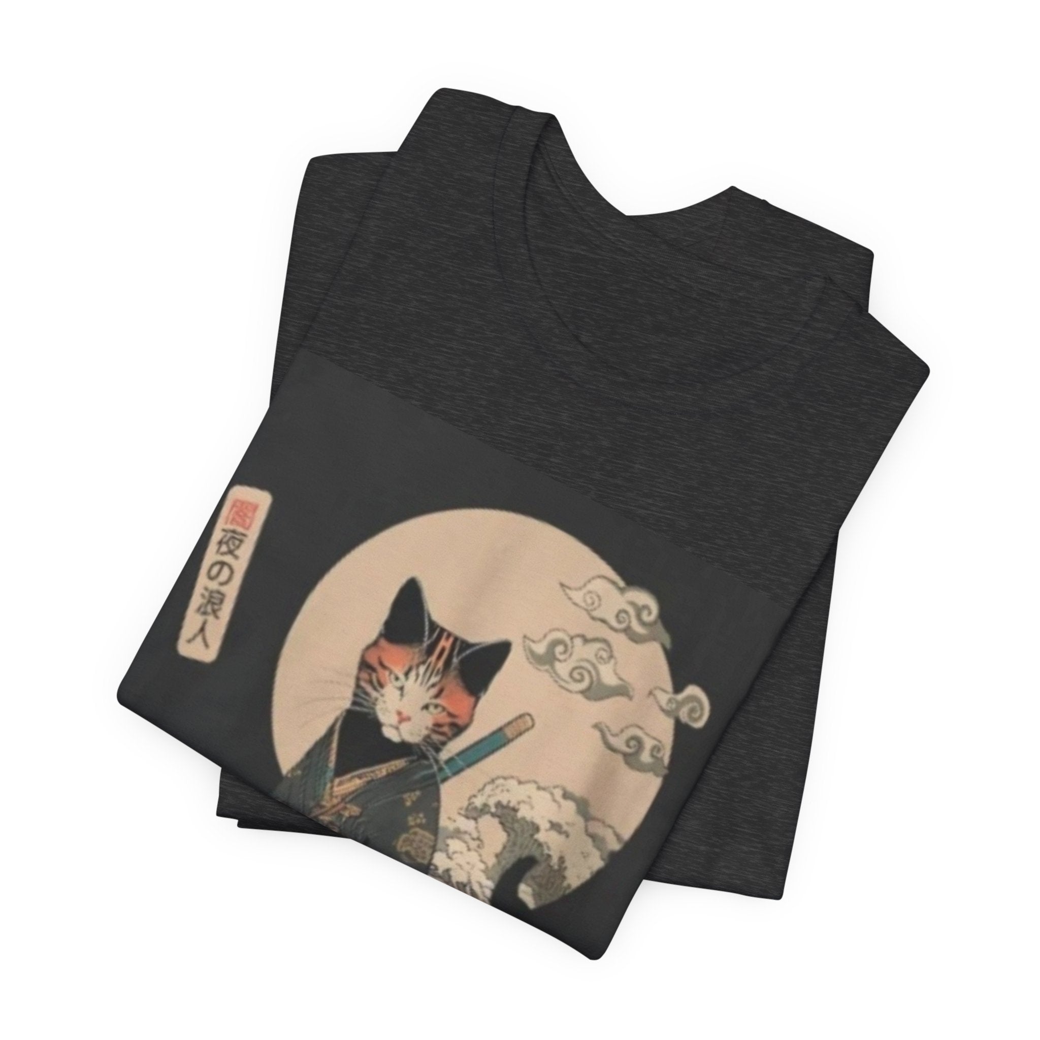 Samurai Cat Tee — Japanese Ukiyo-e Style Cat Graphic T-Shirt