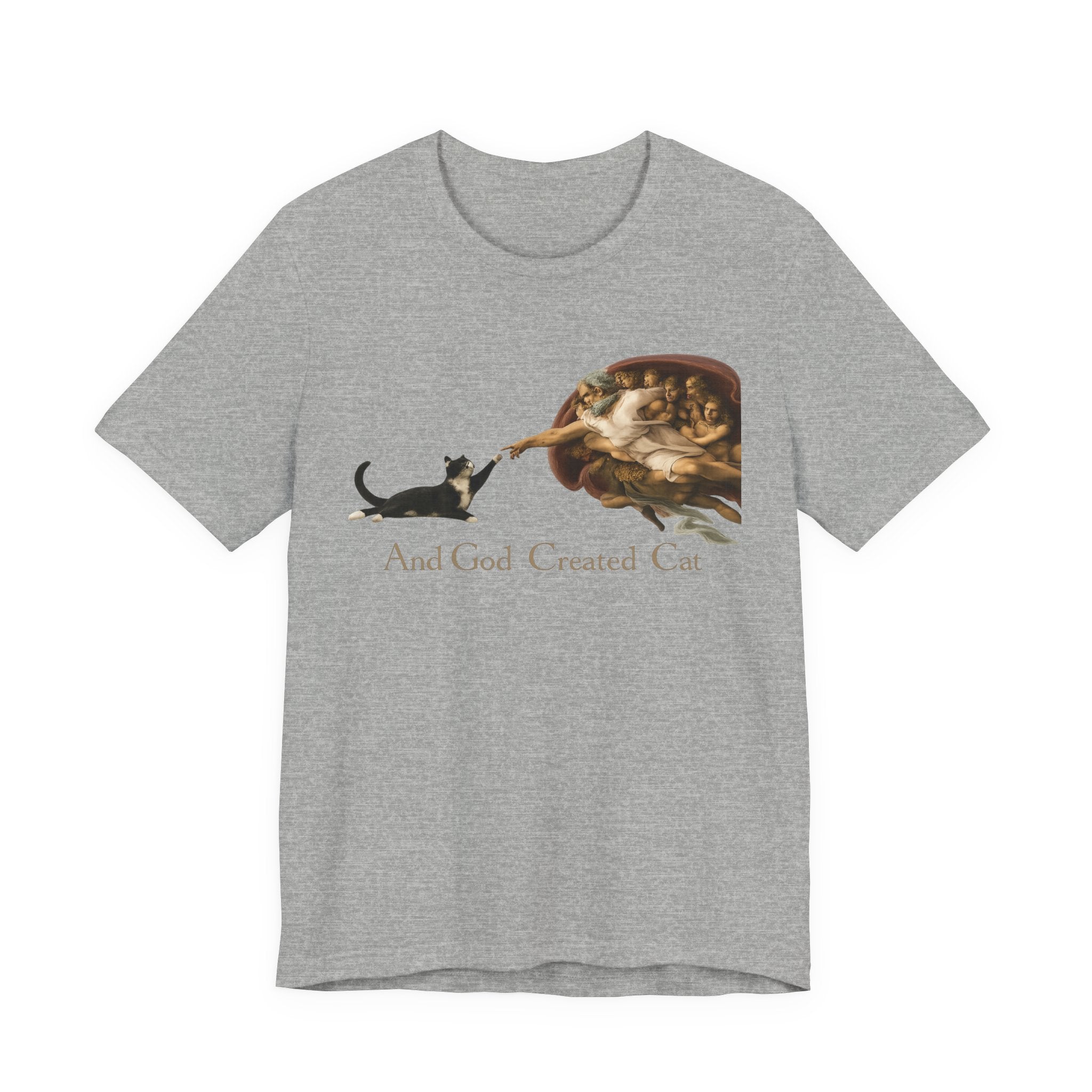 Cat Creation T-Shirt — "And God Created Cat" Graphic Tee