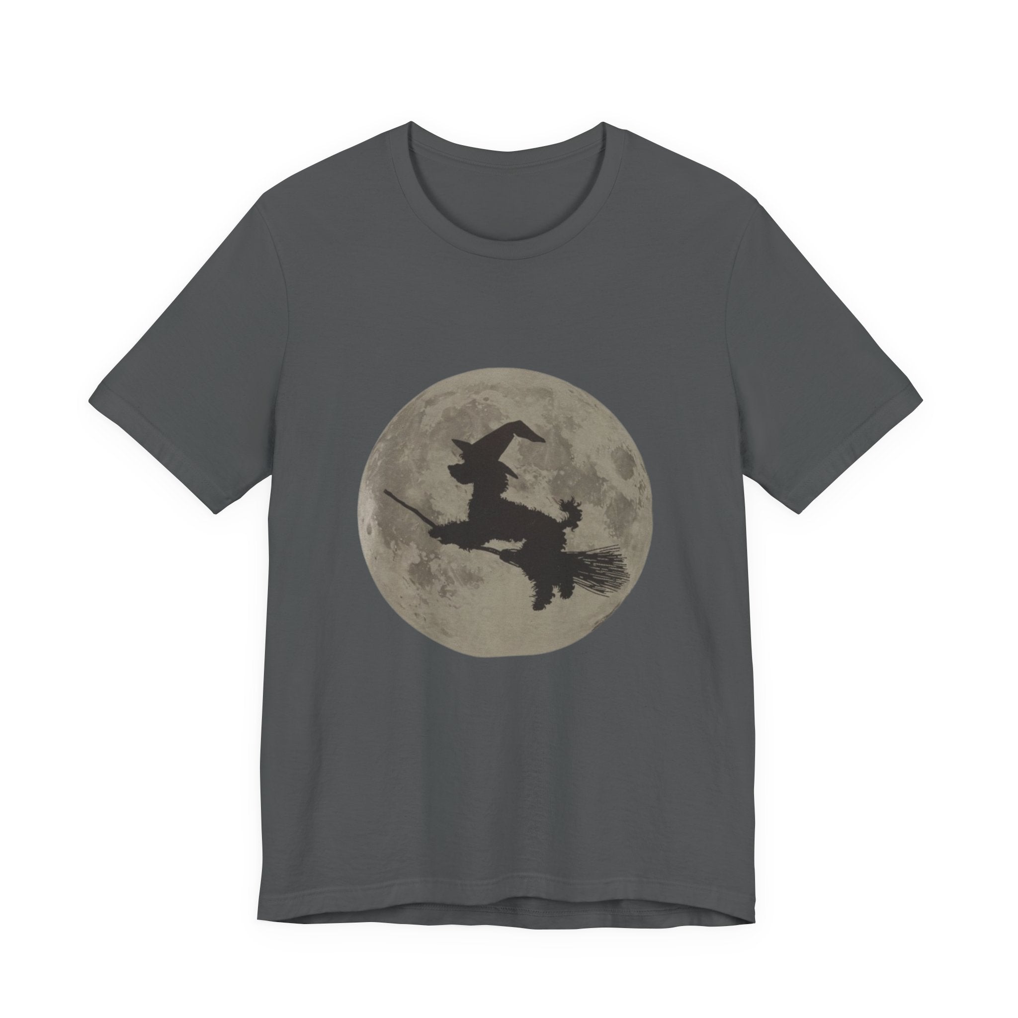 Poodle tee, Witchy Moon Graphic Tee, Spooky Halloween Shirt, Unisex Tee for Fall, Witch Costume Top, Magical Gift for Her