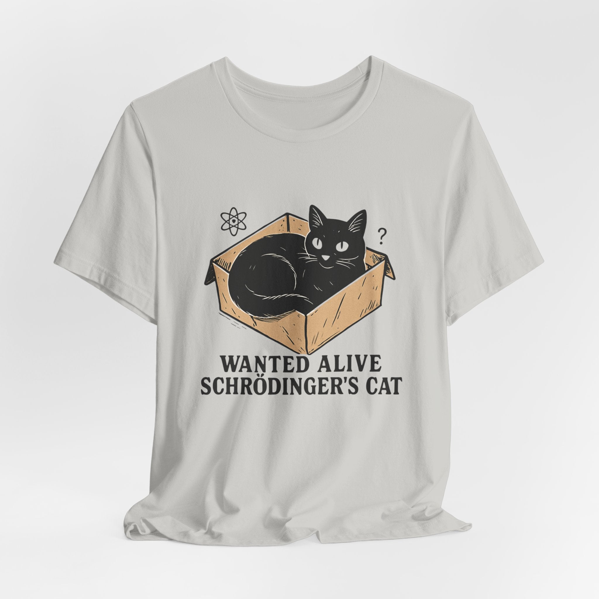 Schrödinger's Cat in Box Tee | Wanted Alive Cat Illustration