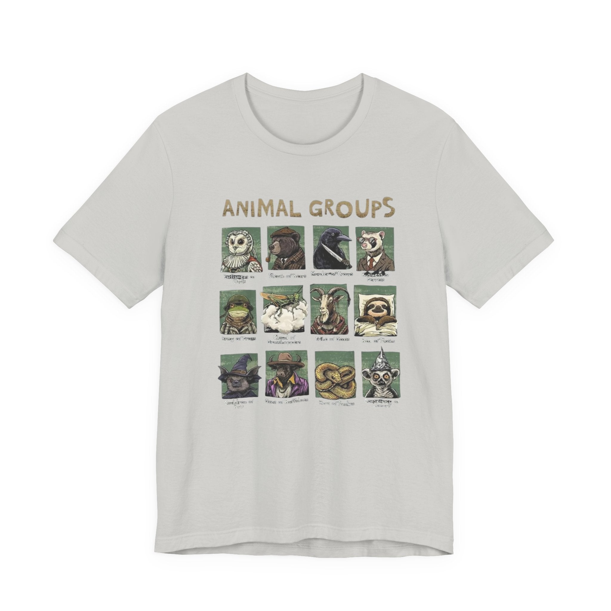 Animal Groups tee | Vintage animal illustrations grid