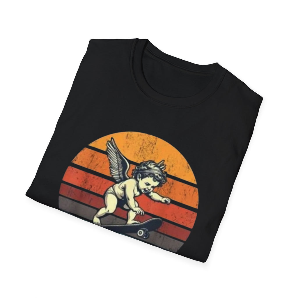 Cupid Stunt Skateboarding Cherub T-Shirt | Retro Sunset Graphic,  Valentines day shirt